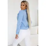 481-3 Zamszowa RAMONESKA z długim rękawkiem i zamkami - BŁĘKITNA-3
