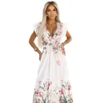 609-1 Satynowa sukienka maxi z dekoltem i kwiatowym ombre – elegancja w stylu boho-8