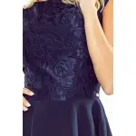 157-1 Sukienka MARTA z koronką - GRANATOWA-5