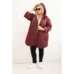 Kurtka damska Plus Size pikowana z kapturem i napisem HOPE śliwkowa-2