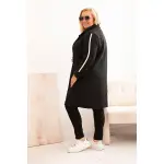 Płaszcz damski Plus Size ze sztucznego baranka z kieszeniami czarny-4