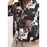 Kurtka damska Plus Size z kapturem i wydłużonym tyłem czarna-3