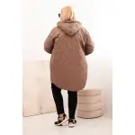 Kurtka damska Plus Size pikowana z kapturem i napisem HOPE fango-3